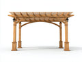 Pergola da giardino - Legno massello - 460 x 330 x 285 cm - Rovere naturale - Stile classico con tetto a listelli