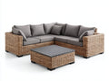 Divani da esterno - polyrattan-tessuto - 230 x 230 x 78 cm - marrone naturale-grigio medio-antracite - stile moderno