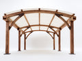 Pergola da giardino - Legno lamellare-Policarbonato - 620 x 380 x 295 cm - Marrone teak-Bianco opalino - Design contemporaneo ad arco