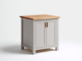 Credenza - Legno - 90 x 50 x 90 cm - Bianco-Rovere naturale - Stile rustico