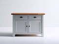 Credenza - Legno - 120 x 50 x 90 cm - Bianco-Rovere naturale - Stile rustico