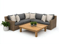 Divani da esterno - polyrattan-tessuto-legno - 248 x 248 x 80 cm - marrone scuro-grigio antracite-legno naturale - stile contemporaneo