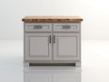 Credenza - Legno - 130 x 50 x 90 cm - Bianco-Rovere naturale - Stile rustico