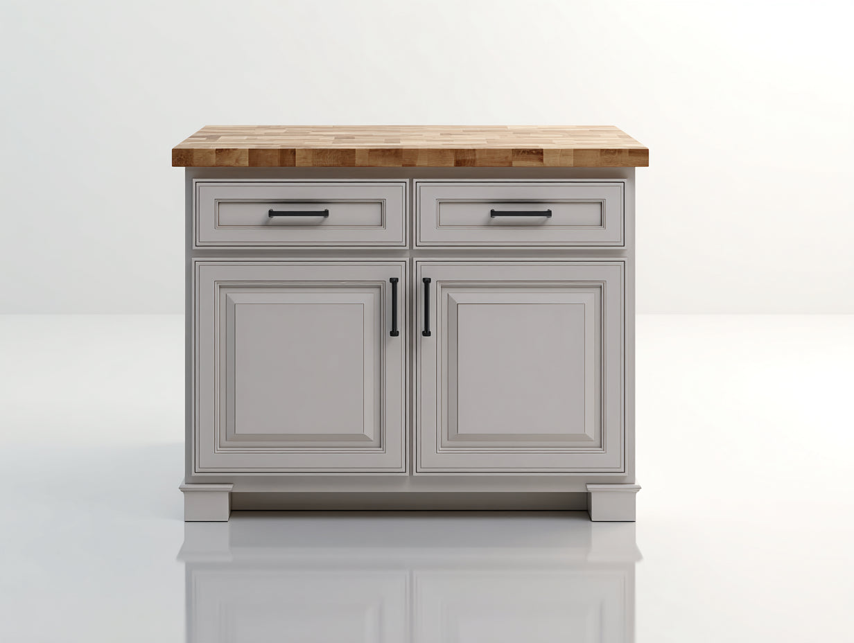 Credenza - Legno - 130 x 50 x 90 cm - Bianco-Rovere naturale - Stile rustico
