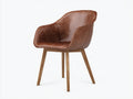 Sedia da pranzo-Similpelle-Legno-63 x 62 x 84 cm-Marrone-Naturale-Stile moderno con schienale avvolgente