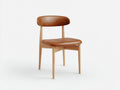 Sedia da pranzo-Similpelle-Legno-55 x 56 x 82 cm-Marrone-Naturale-Stile moderno con schienale separato