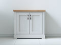 Credenza - Legno - 100 x 40 x 85 cm - Bianco-Rovere naturale - Stile rustico
