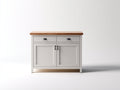 Credenza - Legno - 120 x 50 x 90 cm - Bianco-Rovere naturale - Stile rustico