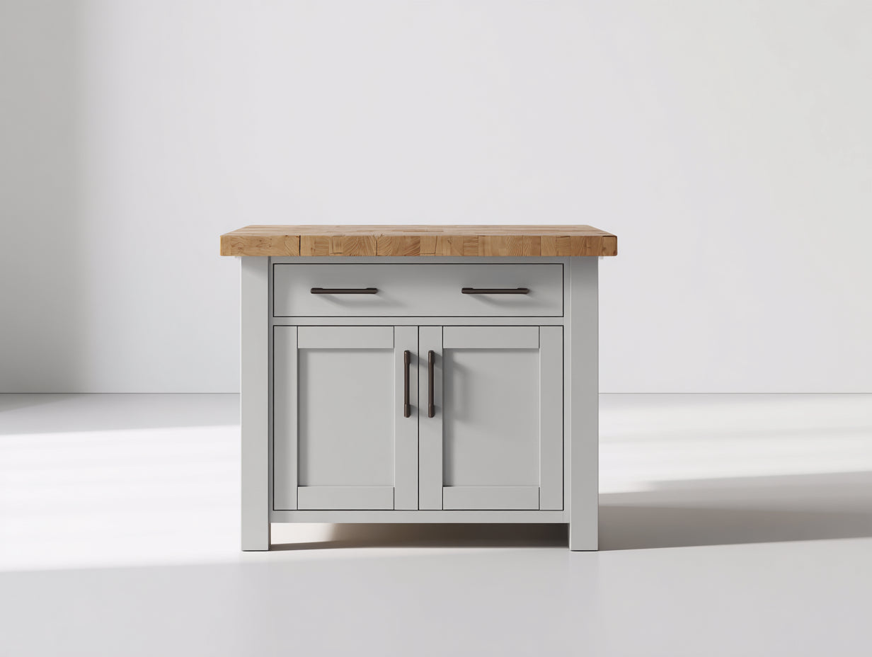 Credenza - Legno - Metallo - 95 x 45 x 85 cm - Bianco-Rovere naturale - Stile rustico moderno