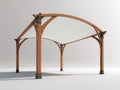 Pergola da giardino - Legno lamellare-Poliestere - 500 x 360 x 290 cm - Marrone noce-Bianco - Design rustico ad arco