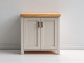 Credenza - Legno - 100 x 45 x 85 cm - Bianco-Rovere naturale - Stile rustico