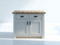 Credenza - Legno - 130 x 45 x 85 cm - Bianco-Rovere naturale - Stile rustico