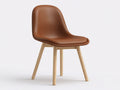 Sedia da pranzo-Similpelle-Legno-54 x 58 x 82 cm-Marrone-Naturale-Stile moderno con schienale ergonomico