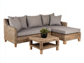 Divani da esterno - fibra intrecciata-tessuto - 225 x 160 x 77 cm - marrone naturale-grigio tortora - stile moderno