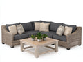 Divani da esterno - polyrattan-tessuto-legno - 250 x 250 x 80 cm - tortora-grigio antracite-legno sbiancato - stile contemporaneo