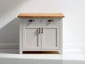 Credenza - Legno - 120 x 45 x 85 cm - Bianco-Rovere naturale - Stile rustico