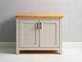 Credenza - Legno - 120 x 45 x 85 cm - Bianco-Rovere naturale - Stile rustico