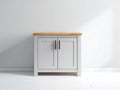 Credenza - Legno - 100 x 45 x 85 cm - Bianco-Rovere naturale - Stile rustico